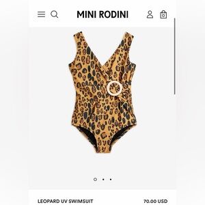 Mini Rodini SIZE 3-5 YRS Black and Tan Leopard Swim One- Piece